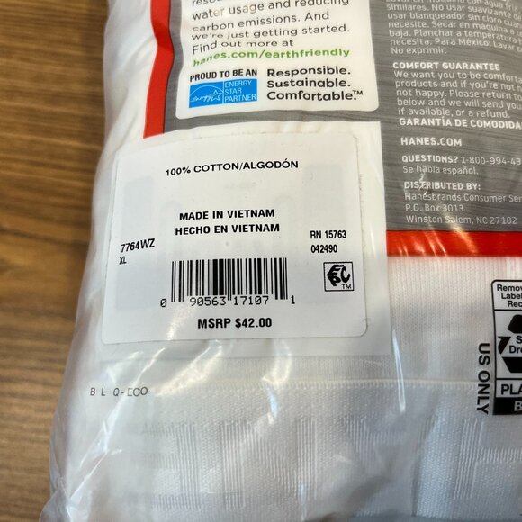 M101 Hanes Ultimate Men's Brief Underwear 8-Pack - Size XL (40-42) - NWT - Picture 5 of 6